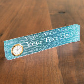 Porte-nom Pour Bureau Impression Aqua Ombre Zebra (Taille)