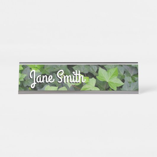Porte-nom Pour Bureau Impression botanique verte Ivy (Devant)