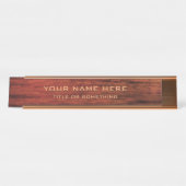 Porte-nom Pour Bureau Impression en bois d'acajou (Devant)