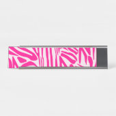 Porte-nom Pour Bureau Impression zèbre rose (Devant)