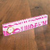 Porte-nom Pour Bureau Impression zèbre rose (Taille)