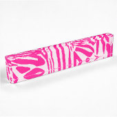 Porte-nom Pour Bureau Impression zèbre rose