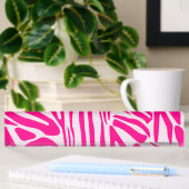 Porte-nom Pour Bureau Impression zèbre rose