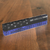 Porte-nom Pour Bureau Indicateur de la ligne bleue mince de la police (Taille)