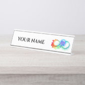 Porte-nom Pour Bureau Infinity avec Rainbow Jellyfish (Devant)
