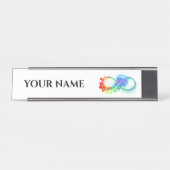 Porte-nom Pour Bureau Infinity avec Rainbow Jellyfish (Devant)