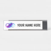 Porte-nom Pour Bureau Infinity with purple feather (Devant)