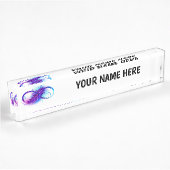 Porte-nom Pour Bureau Infinity with purple feather