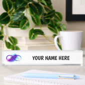 Porte-nom Pour Bureau Infinity with purple feather