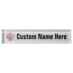 Porte-nom Pour Bureau Infirmier autorisé de RN, remous roses de croix