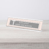 Porte-nom Pour Bureau Infirmière responsable Médicale Caduceus Blush Pin (Devant)