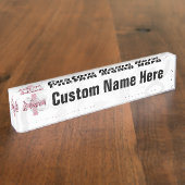 Porte-nom Pour Bureau Infirmière rose de croix/remous (Taille)