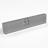 Porte-nom Pour Bureau Initiales Monogrammes Nom personnalisé Gris Blanc 