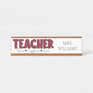 Porte-nom Pour Bureau Inspiration de l'enseignant Ajouter votre nom