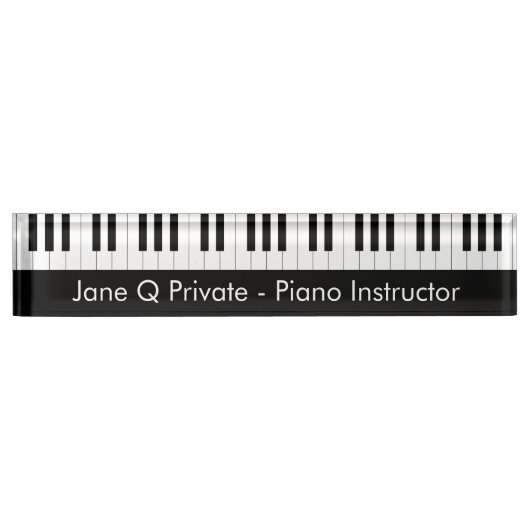 Porte-nom Pour Bureau Instructeur de piano (Devant)