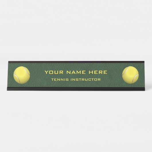 Porte-nom Pour Bureau Instructeur de tennis (Devant)