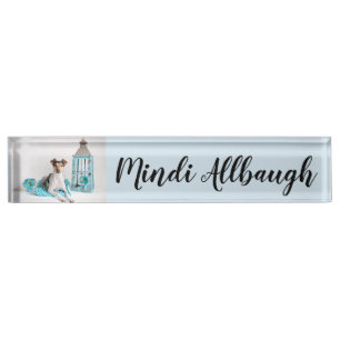Porte-nom Pour Bureau Jack Russell/plaque d'identification de Rat