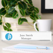 Porte-nom Pour Bureau Jackson Hewitt Blue Editable