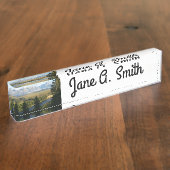 Porte-nom Pour Bureau Jackson Hole Mountains et River (Taille)