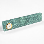 Porte-nom Pour Bureau Jade texturé et teintes vert cyanique