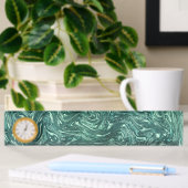Porte-nom Pour Bureau Jade texturé et teintes vert cyanique