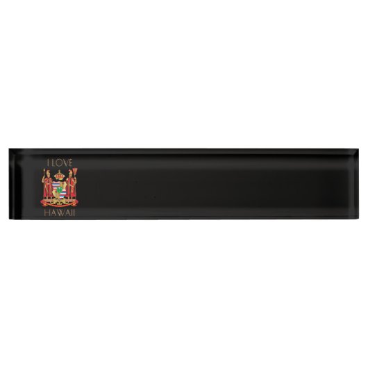 Porte-nom Pour Bureau J'aime Hawaii (Devant)