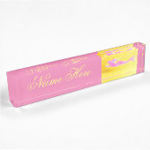Porte-nom Pour Bureau jaune mermac rose