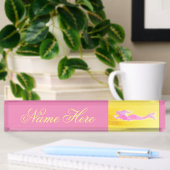 Porte-nom Pour Bureau jaune mermac rose