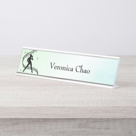 Porte-nom Pour Bureau Jazz Dance Green Personal (Devant)