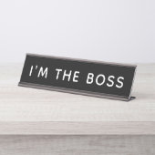 Porte-nom Pour Bureau Je suis le patron (Devant)