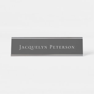 Porte-nom Pour Bureau Jet minimaliste Noir Plain Élégant Moderne