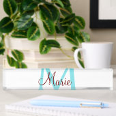 Porte-nom Pour Bureau jeté simple minimal ajouter nom monogramme rose ro