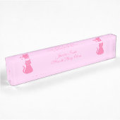 Porte-nom Pour Bureau Joli chat fille rose sur mesure