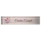 Porte-nom Pour Bureau Joli flamant dans le style dessin animé, (Devant)