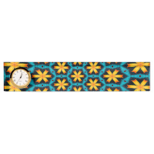 Porte-nom Pour Bureau Joli Motif de fleurs Abstraites