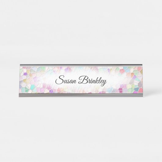 Porte-nom Pour Bureau Joli verre coupé personnel  (Devant)