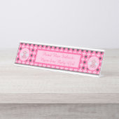 Porte-nom Pour Bureau Jolie fille rose bébé Bee personnalisée (Devant)