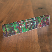 Porte-nom Pour Bureau Jolie flambée de fleurs Abstraite (Taille)