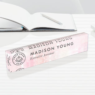 Porte-nom Pour Bureau Jolie Parties scintillant rose Fille Glamour