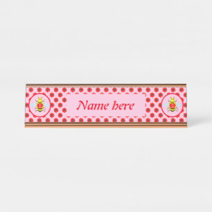 Porte-nom Pour Bureau Jolie Valentines Jour Abeille Personnalisée