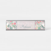 Porte-nom Pour Bureau Jolies fleurs d'aquarelle Botanique (Devant)