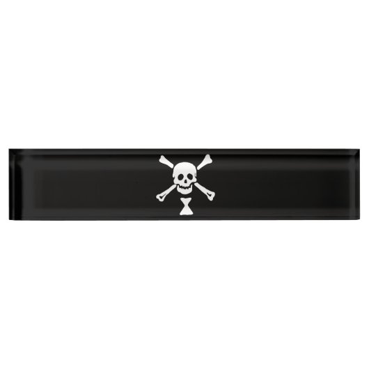 Porte-nom Pour Bureau Jolly roger Drapeau Emanuel Wynne Pirate (Devant)