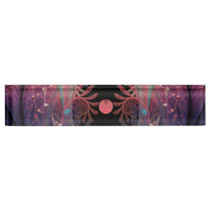 Porte-nom Pour Bureau Jonglage Abstrait Moderne Fantaisie Art Fractal