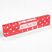 Porte-nom Pour Bureau Joyeuse Saint-Valentin Moderne Motif d'Amour