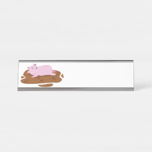 Porte-nom Pour Bureau Joyeux cochon
