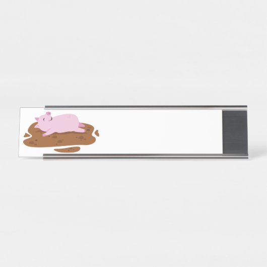 Porte-nom Pour Bureau Joyeux cochon (Devant)