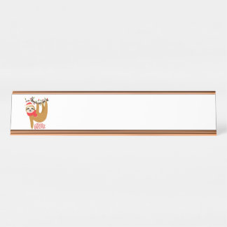 Porte-nom Pour Bureau Joyeux Noël Sloth