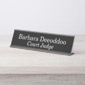 Porte-nom Pour Bureau Juge de la Cour Black (Devant)