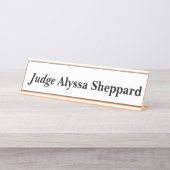 Porte-nom Pour Bureau Juge White (Devant)