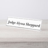 Porte-nom Pour Bureau Juge White (Devant)